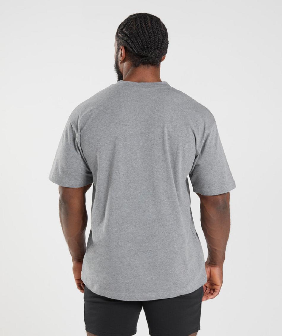 T Shirts Męskie Gymshark Essential Oversized Szare | PL 3779CTV